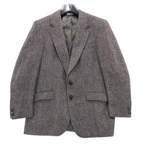 vtg JAEGER Hickey Freeman Wool Herringbone Tweed‎ Blazer Sport Coat Jacket 42